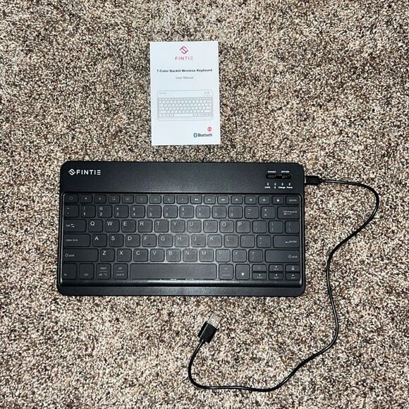 Fintie Bluetooth 7 Color Backlit Wireless Keyboard - Picture 1 of 5